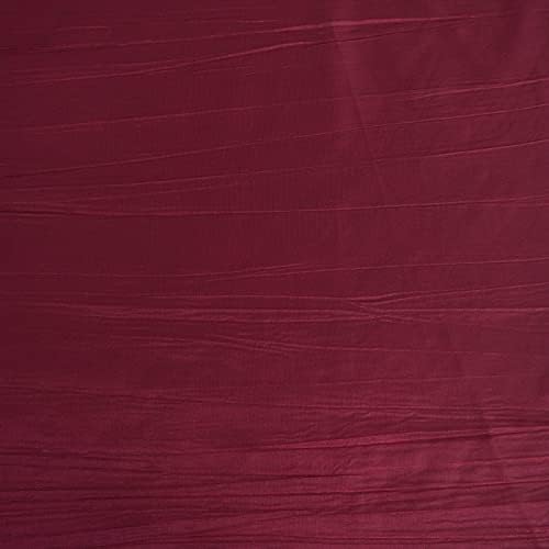 120 Inch Burgundy Accordion Crinkle Taffeta Round Tablecloth