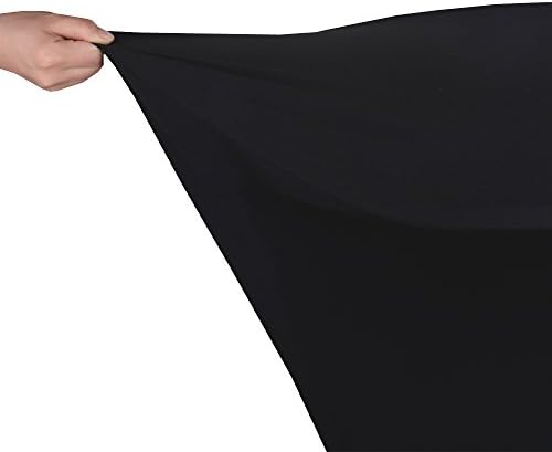 JISEN Cocktail Spandex Fitted Stretchable Elastic Tablecloth Black
