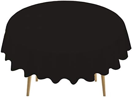 Black Plastic Tablecloths 2 Pack for 84 Inch Round Tables