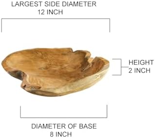 Serene Spaces Living Boho Teak Bowl 8 Inch