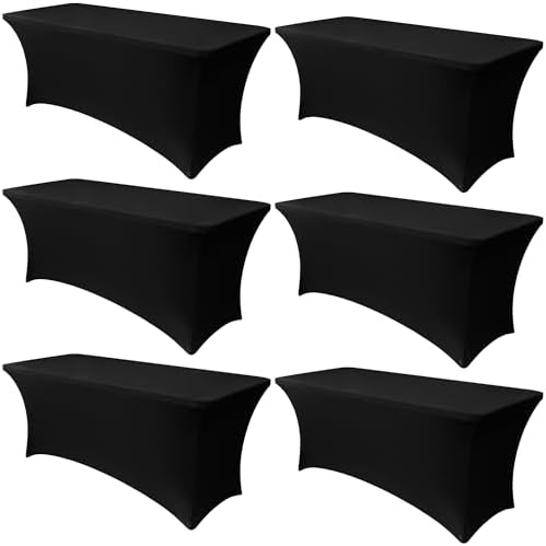 Obstal 6 Pack Stretch Spandex Table Covers for 6 Foot Tables
