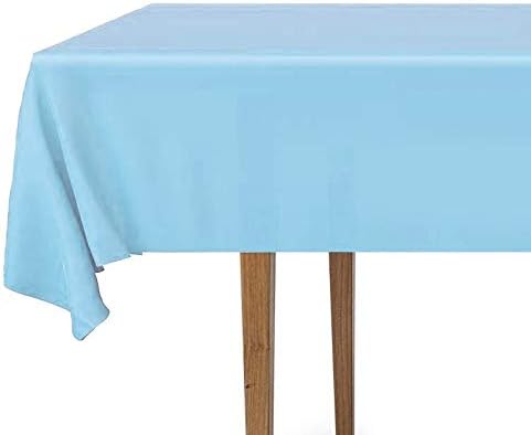 DecorRack 2 Pack Rectangle Tablecloths 54 x 108 Inch Light Blue BPA-Free