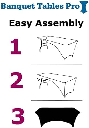 6 ft Dark Grey Spandex Tablecover 2 Pack for Folding Tables