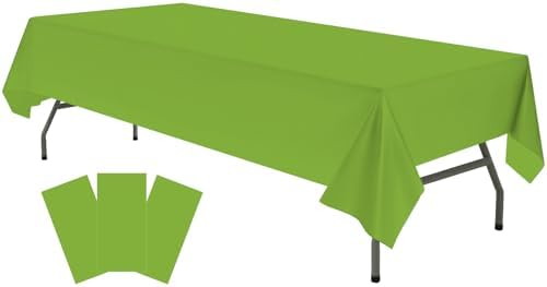 Lime Green Plastic Tablecloths 3 Pack for Party Events