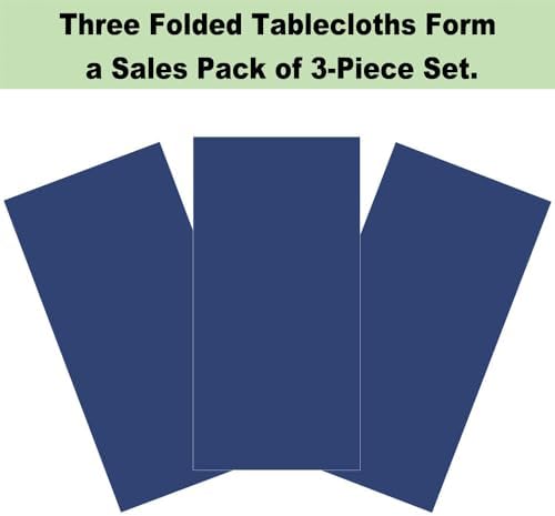 Navy Blue Plastic Tablecloths 3 Pack for 6-8 Foot Tables