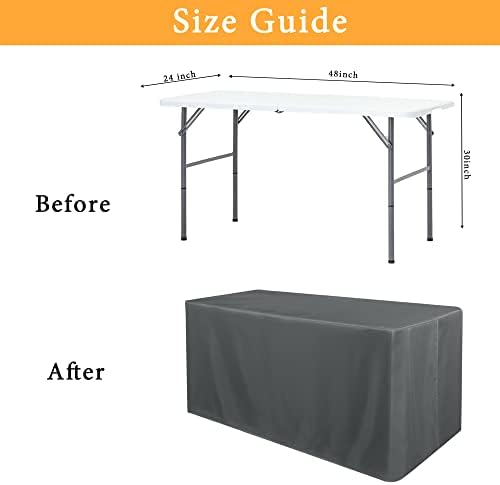 Obstal 2 Pack Tablecloths for 4 Foot Rectangular Tables - Dark Grey Water Resistant