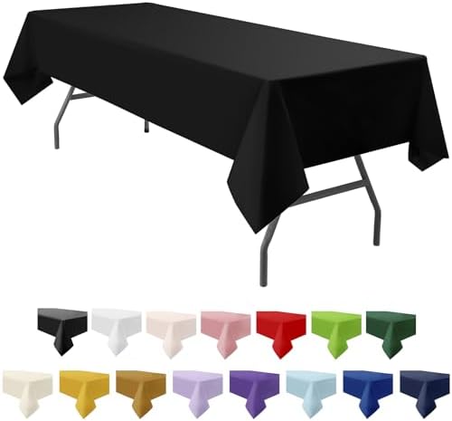 3-Pack Premium Plastic Black Tablecloth for Party Events