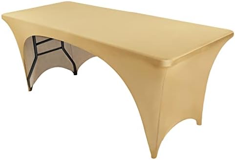 FestiCorp Beige Spandex Table Cover for 5 Foot Table