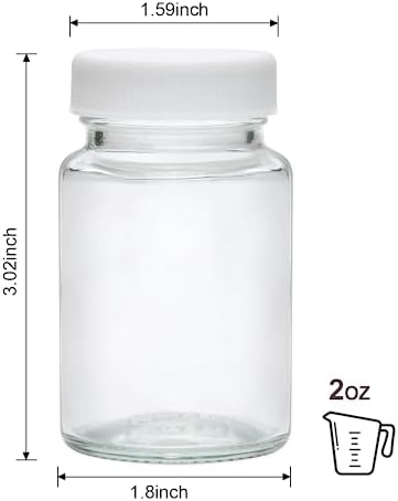 48 Pack 2 Oz Juice Shot Bottles with Caps Glass Mini Jars