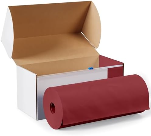 Exquisite Burgundy Plastic Tablecloth Roll 54x300 Cut To Size Box With Slide Cutter
