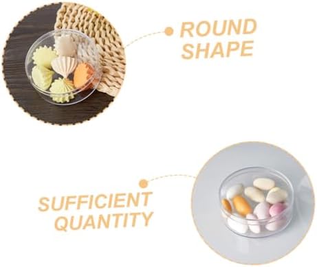 VALICLUD 6pcs Round Candy Storage Box Lid Treat Organizer for Pills and Tiny Jewelry