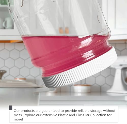 Plastic Storage Jars with Leak Proof Lids BPA Free 6 Pack