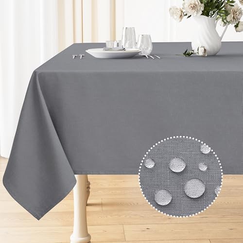 Smiry Waterproof Linen Tablecloth 60x84 Grey