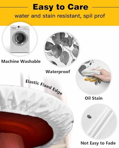 ZOE GARDEN Eucalyptus Grey Round Waterproof Table Cover