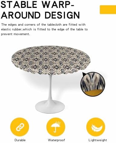 ZOE GARDEN Southwestern Waterproof Round Table Cover
