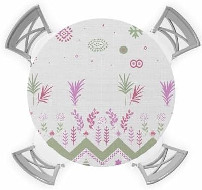 ZOE GARDEN Botanical Boho Round Waterproof Table Cover