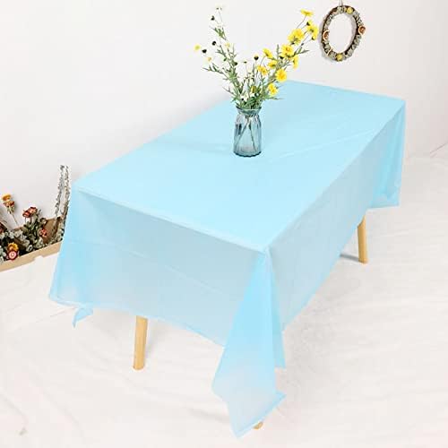 3 Pack Blue Disposable Tablecloths 54x108 Inches