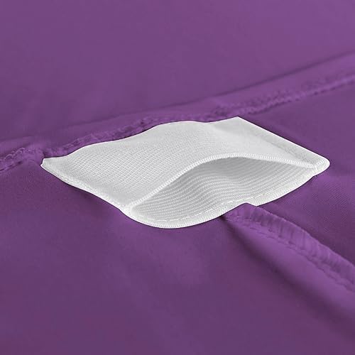 2 Pack 6FT Purple Spandex Tablecloth for Rectangular Tables