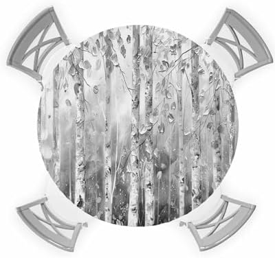 ZOE GARDEN Abstract Tree Round Waterproof Table Cover