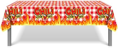 Chili Party Tablecloths 2 Pcs for Cook Off Decorations