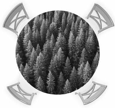ZOE GARDEN Trees Forest Round Waterproof Table Cover