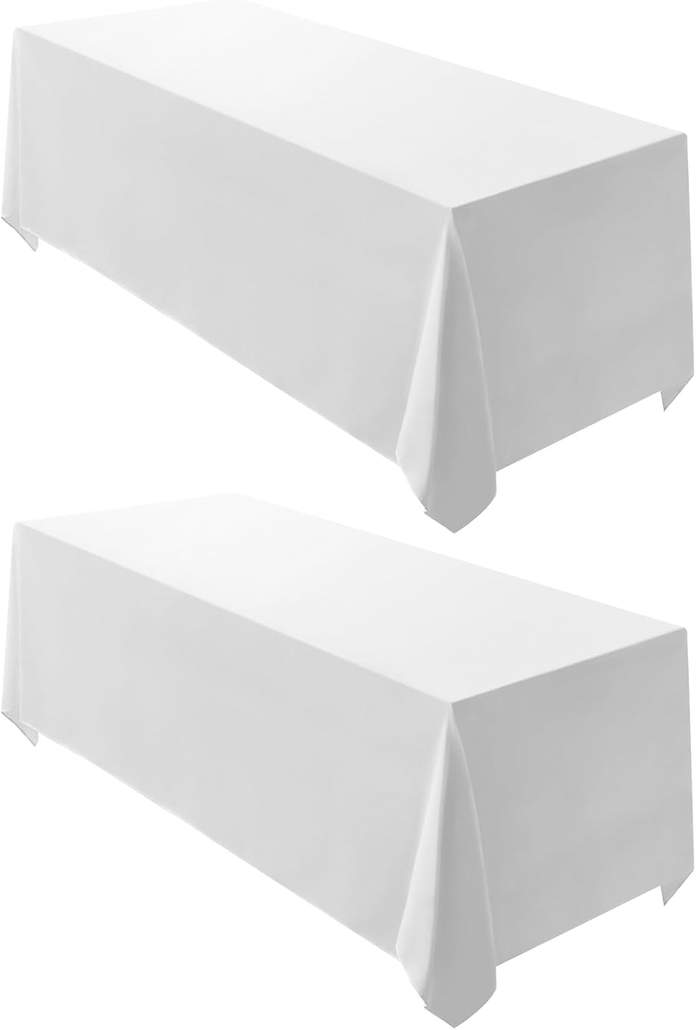 Surmente 2 Pack White Rectangle Tablecloth 90x132 Inch