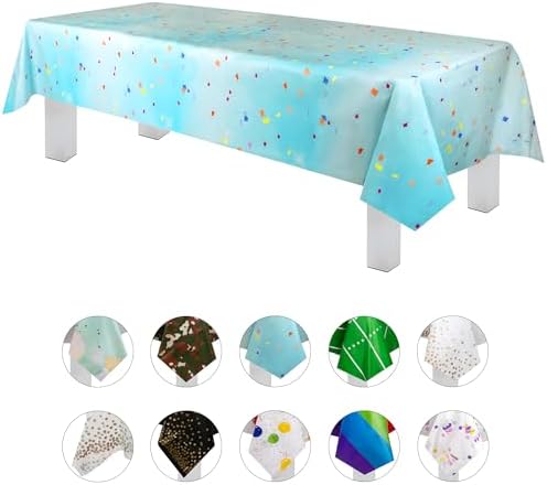 Grandipity 6 Pack Premium Disposable Blue Tablecloth 54x108 Inch Rectangle