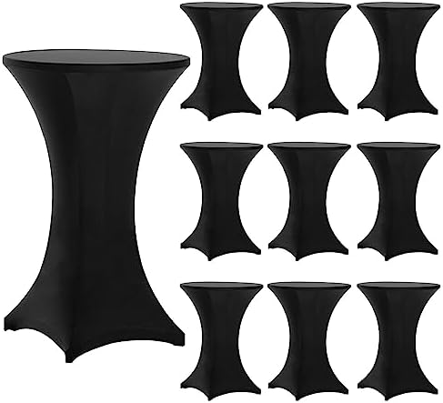 Tinas 10 Pack 30x42 Highboy Spandex Table Covers Black