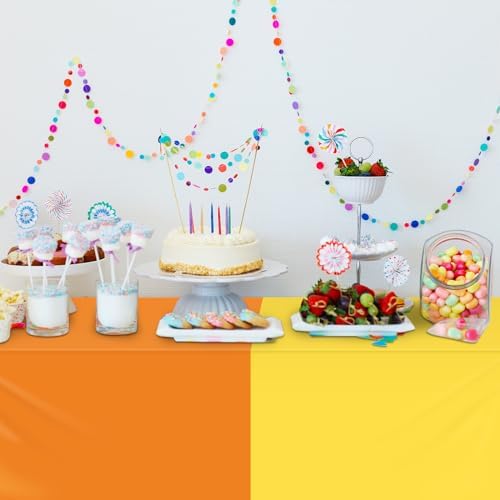 12 Pack Rainbow Color Tablecloths for Events