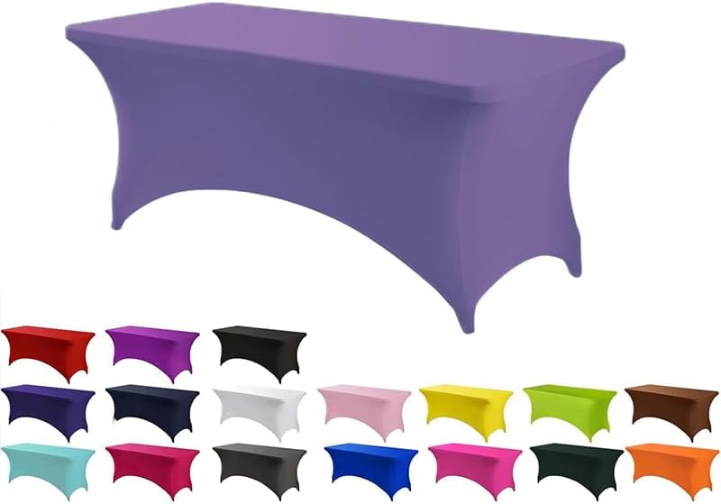 Light Purple Spandex Table Cover 6FT Rectangular