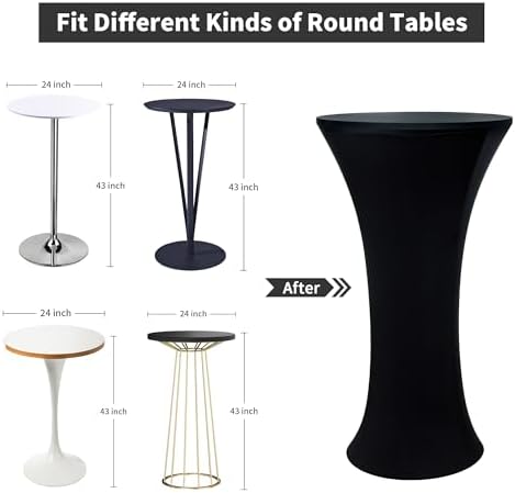 Wolkemer 4PCS Round Cocktail Table Cover