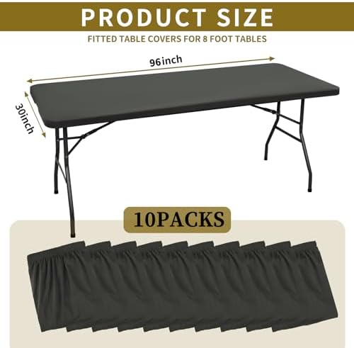 10 Pack Stretch Table Covers for 8 Tables Washable and Durable