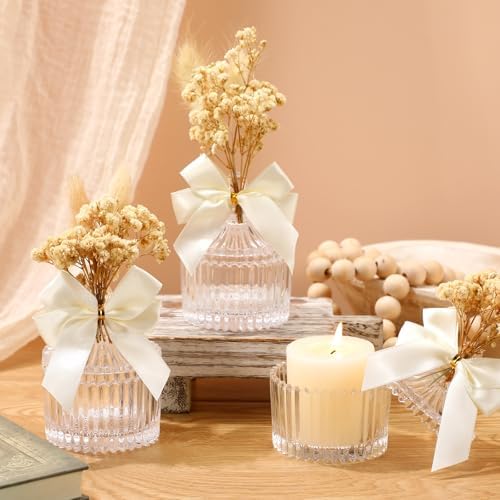 Honeydak 12 Piece Glass Candy Jar Set with Lids and Decorations