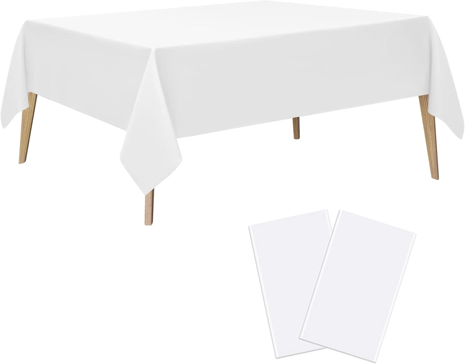 White Disposable Table Cloth 2-Pack 54x108 Inch