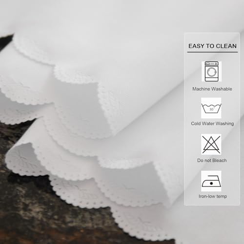 White Rectangle Tablecloth 60x84 Inch Washable Table Cover