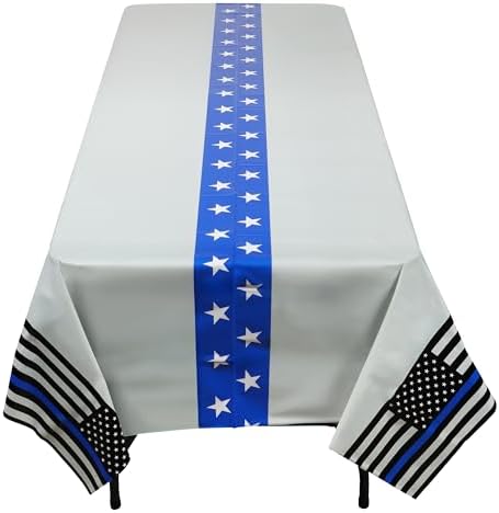 Havercamp Police Blue Line Tablecloth 108x54 Inches