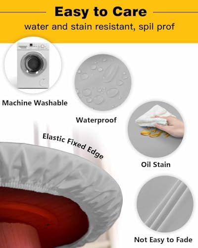 ZOE GARDEN Grey Round Waterproof Table Cover