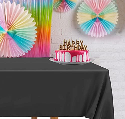 DecorRack 2 Pack Rectangular Tablecloths BPA-Free 54 x 108 Inch Black