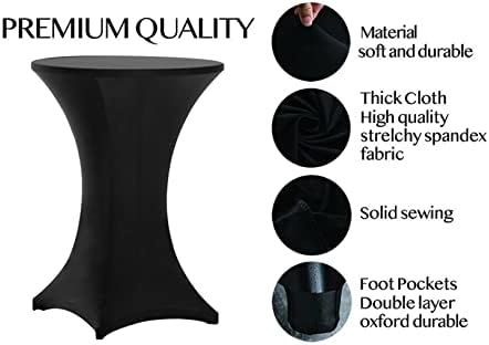Tinas 2 Pack 32x43 Inch Highboy Spandex Table Covers Black