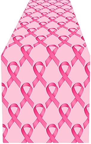 CupaPlay Pink Ribbon Table Runner - Breast Cancer Awareness Decor