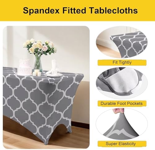 NILUOH 2 Pack 6FT Spandex Tablecloths