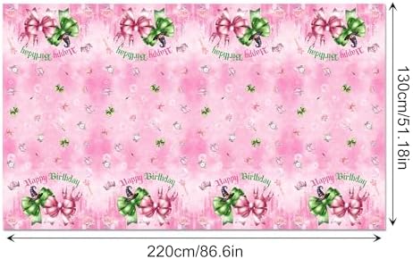 2-Pack Pink Green Party Tablecloths 51x87 Inch Waterproof Tablecovers for Birthday and Baby Shower