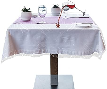 LAMINET Heavy-Duty Crystal Clear Vinyl Tablecloth Protector 54x74 Oblong