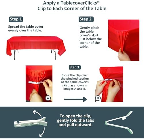 32 Pack Table Cover Clips for Plastic Tablecloths - Party Decor