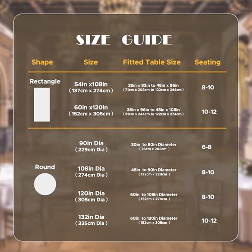 Sancua Black Rectangle Tablecloths 6 Pack for 8 Foot Tables