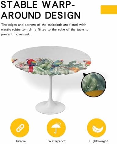 ZOE GARDEN Tropical Palm Round Waterproof Table Cover