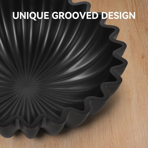 UHEY HOME Large Decorative Fruit Bowl with Ruffle Design
