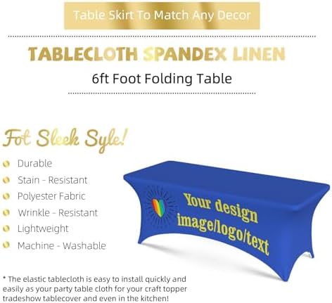 Custom Spandex Tablecloth with Logo 6FT Rectangular