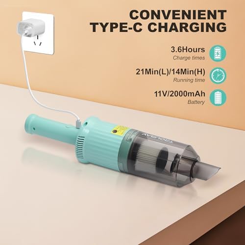 TROURAY 6-in-1 Rechargeable Stick Vacuum Cleaner Green