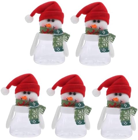 5pcs Snowman Candy Jars Christmas Decorative Containers for Home Office Party
